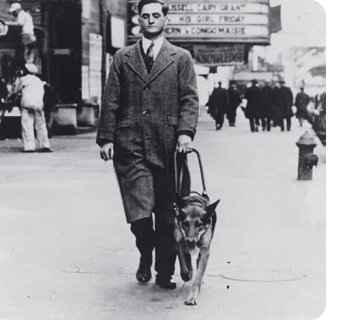 Morris Frank med sin hund Buddy